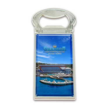 Hotel Themed Metal Rectangle Magnetic Opener 33x90 mm