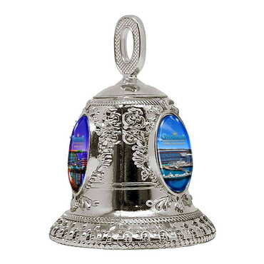 Toptan Otel Temalı Myros Metal Altın Renk Küçük Çan45x60 mm - Myros