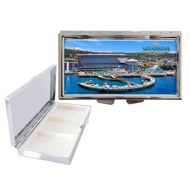Toptan Otel Temalı Myros Metal Aynalı Dikdörtgen Hap Kutusu 84x45x13 mm - Myros