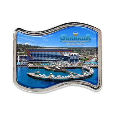 Myros - Otel Temalı Myros Metal Bayrak Rozet 25x20 mm