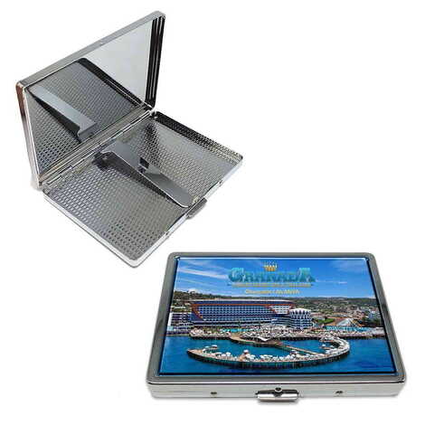 Toptan Otel Temalı Myros Metal Büyük Sigara Tabakası 103x80x11 mm - 1