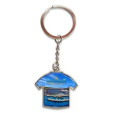 Hotel Themed Metal T-Shirt Shaped Keychain 34x92 mm