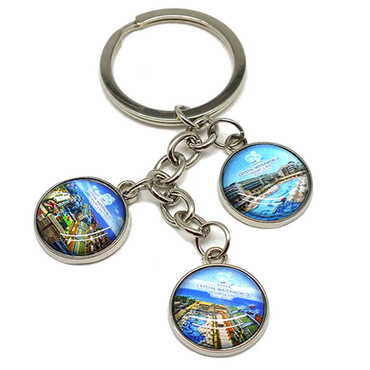 Hotel Themed Metal Keychain With 3 Charms - Round 40x90 mm - Standart - 2