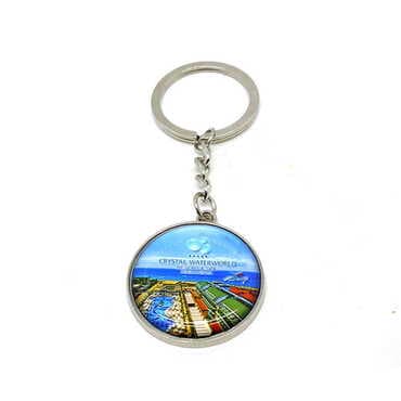 Hotel Themed Metal Round Keychain 35x90 mm