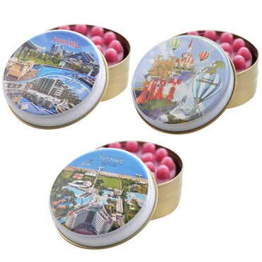 Toptan Otel Temalı Myros Özel Baskili Teneke Kutu Sabun 73mm*73mm*27mm  