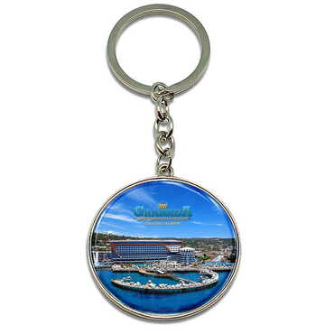 Hotel Themed Metal Round Keychain 40x100 mm