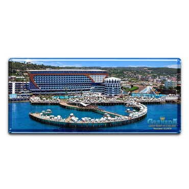 Hotel Themed Epoxy Dome Mini Panoramic Souvenir Fridge Magnet 85x35 mm