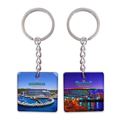 Toptan Otel Temalı Uv Baskılı Kare Anahtarlık 40x108 mm - 1