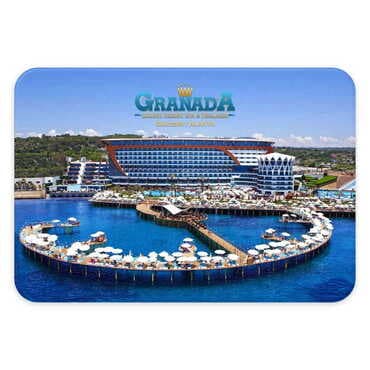 Hotel Themed Customised UV Printed Plastic Base Rectangle Fridge Magnet 80x50 mm