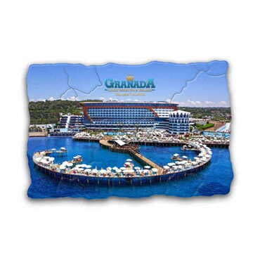 Hotel Themed Customised UV Printed Plastic Base Mosaic Pattern Rectangle Fridge Magnet 80x50 mm