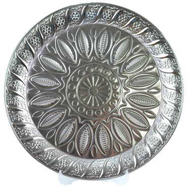 Myros - Ottoman Style Metal Turkish Coffee Round Serving Tray for 6 cups