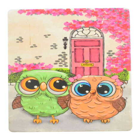 Owl Themed Bathroom Stone Drain Cover 100x100 mm - 4