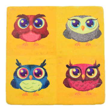 Owl Themed Bathroom Stone Drain Cover 100x100 mm - Myros
