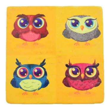 Myros - Owl Themed Bathroom Stone Drain Cover 100x100 mm