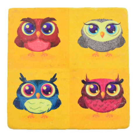 Owl Themed Bathroom Stone Drain Cover 100x100 mm - 1