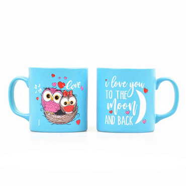 Owl Themed Ceramic Custom Printed Mug - Thumbnail