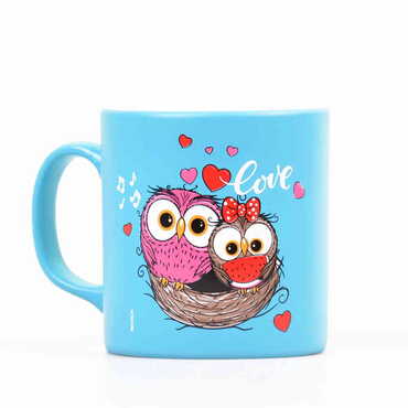 Owl Themed Ceramic Custom Printed Mug - Thumbnail