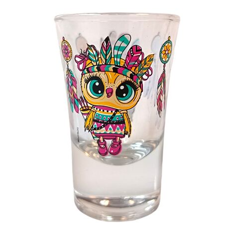 Owl Themed Custom Printed Shot Glass 45x70 mm