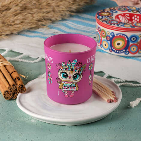 Owl Themed Glass Candle Jar - 4