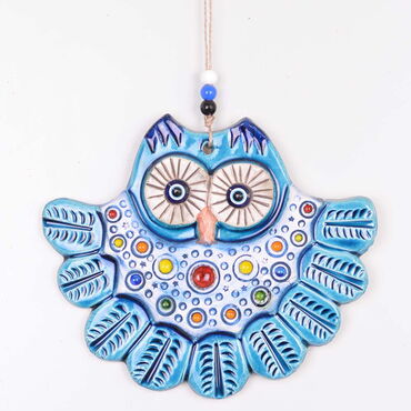 Myros - Owl Themed Nautical Ceramics Third Size Wall Hanging