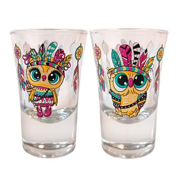 Owl Themed Shot Glass Set of 2 Pcs - Myros