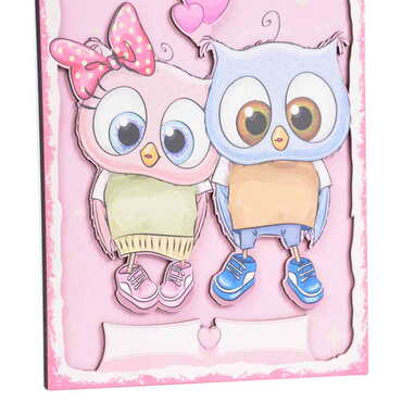 Owl Themed Wooden Customised Door Sign Board 200x290 Mm - Thumbnail