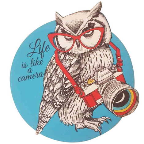 Owl Themed Wooden Customised Round Travel Coaster 100 mm