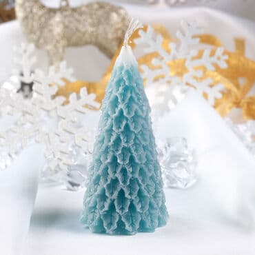 Carved Pine Tree Candle