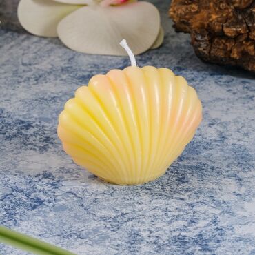 Oyster Shaped Candle 9X5 Cm - Thumbnail