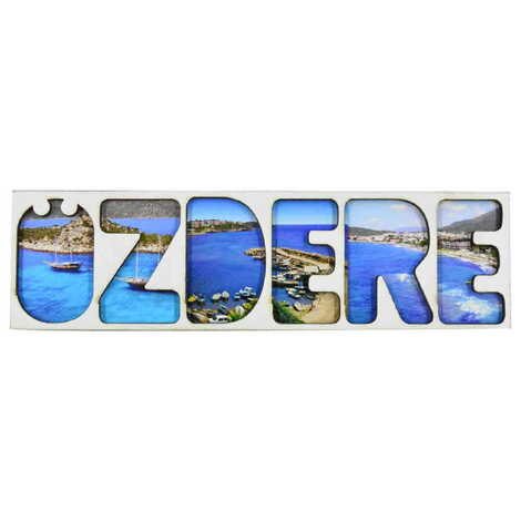 Ozdere Themed Wooden Customised City Name Letter Souvenir Fridge Magnet - 1