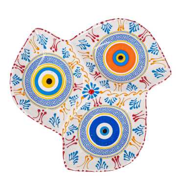 Özel Kabartma Nazar Üçlü Yaprak Çerezlik Büyük 22 Cm - 8