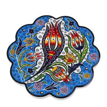 Özel Kabartma Serigrafi Baskılı Seramik Papatya Bardak Altlığı 110 Mm - 8