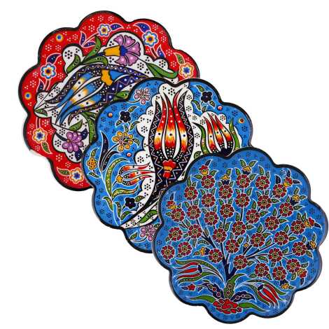 Özel Kabartma Serigrafi Baskılı Seramik Papatya Bardak Altlığı 110 Mm - 2