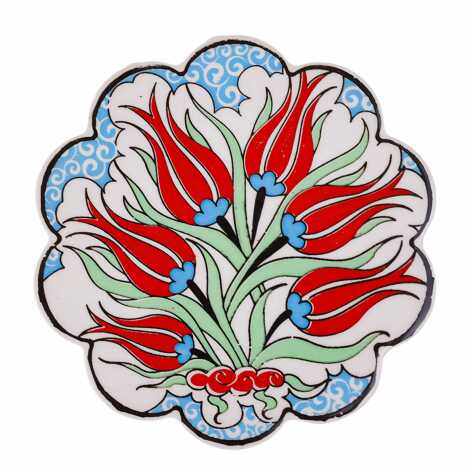Özel Kabartma Serigrafi Baskılı Seramik Papatya Bardak Altlığı 110 Mm - 4