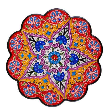 Özel Kabartma Serigrafi Baskılı Seramik Papatya Bardak Altlığı 110 Mm - 6