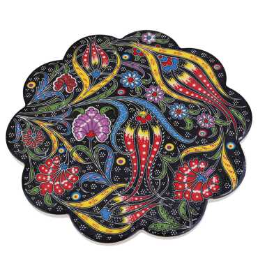 Özel Kabartma Serigrafi Baskılı Seramik Papatya Nihale 180 Mm - 6