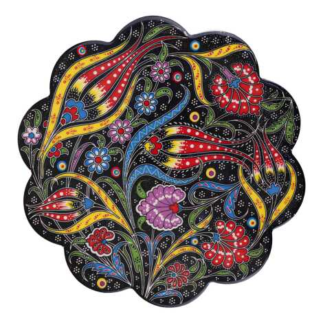 Özel Kabartma Serigrafi Baskılı Seramik Papatya Nihale 180 Mm - 3
