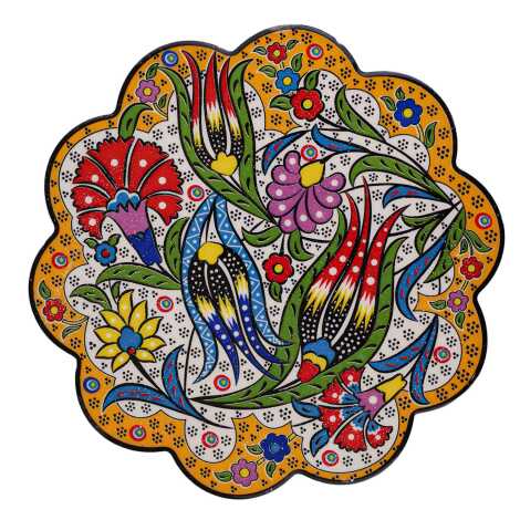 Özel Kabartma Serigrafi Baskılı Seramik Papatya Nihale 180 Mm - 4