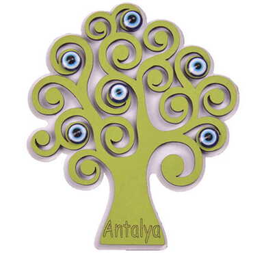 Tree Themed Wooden Engraved Souvenir Fridge Magnet - 4