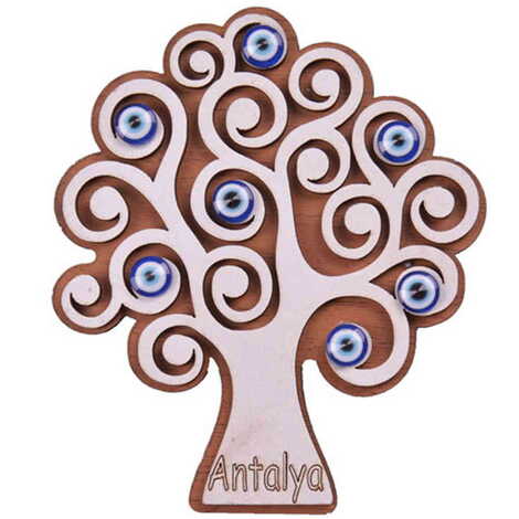 Tree Themed Wooden Engraved Souvenir Fridge Magnet - 5