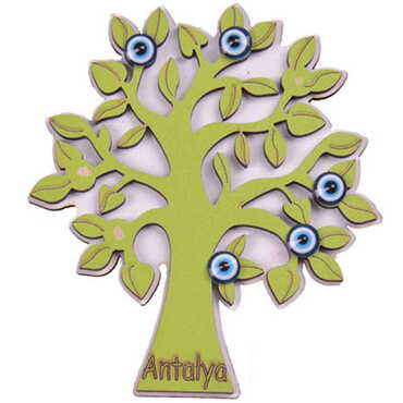 Tree Themed Wooden Engraved Souvenir Fridge Magnet - 6