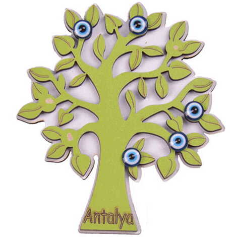 Tree Themed Wooden Engraved Souvenir Fridge Magnet - 6
