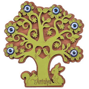 Tree Themed Wooden Engraved Souvenir Fridge Magnet - 8