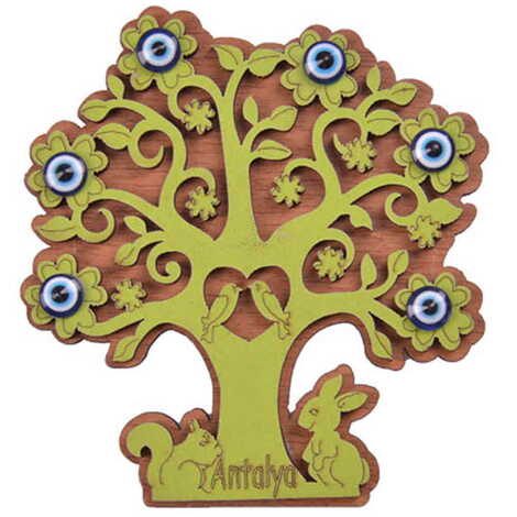 Tree Themed Wooden Engraved Souvenir Fridge Magnet - 8