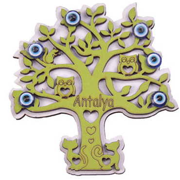 Tree Themed Wooden Engraved Souvenir Fridge Magnet - 9