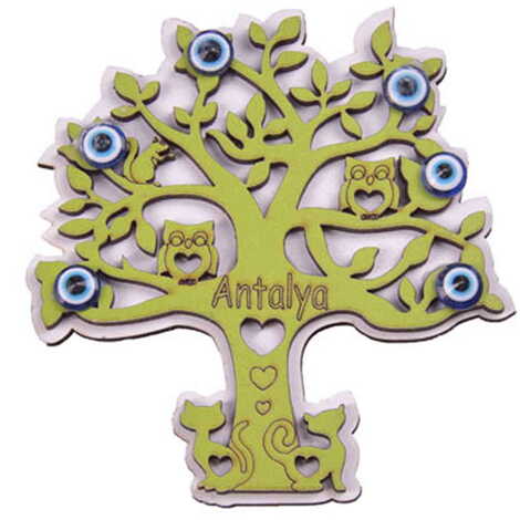 Tree Themed Wooden Engraved Souvenir Fridge Magnet - 9