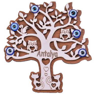 Tree Themed Wooden Engraved Souvenir Fridge Magnet - 10