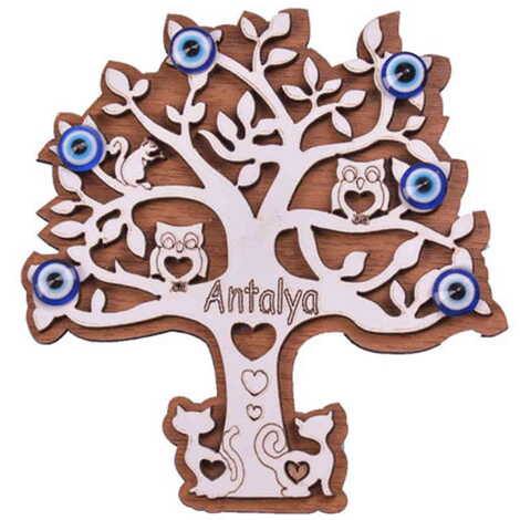 Tree Themed Wooden Engraved Souvenir Fridge Magnet - 10