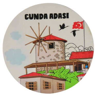 Toptan Özelleştirilebilir Ahşap Resimli Bardak Altlığı 100 mm - 11
