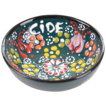 Customazible Turkish Ceramic Relief Bowl 8 cm - 9